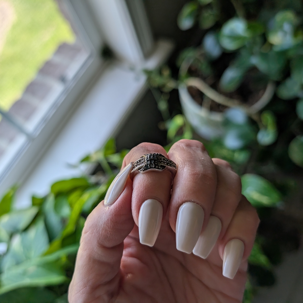 Diamond Blue & White  Diamonds Ring Size 7